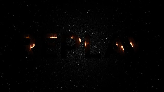 Replay Text Neon Fire Animation - Glowing Energy Word Reveal