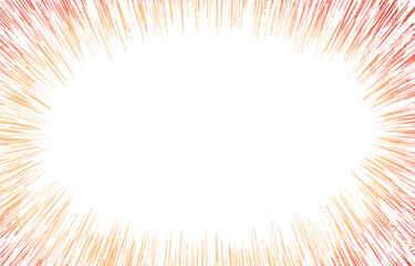 情熱的な赤とオレンジの集中線・スピード線背景