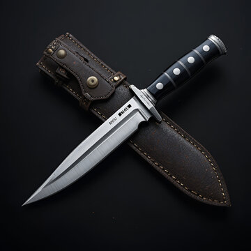 Bowie Knife isolate over Black