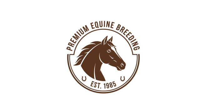 Brown Horse Head Logo Design Element.