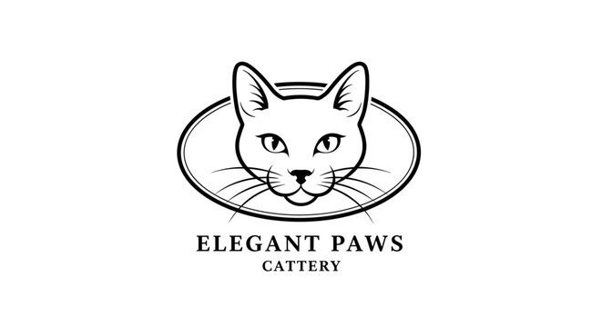 Cat Face Logo Design for Cattery Business.