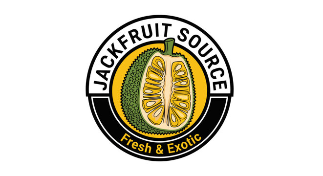 Jackfruit Logo with Fresh Fruit Illustration.