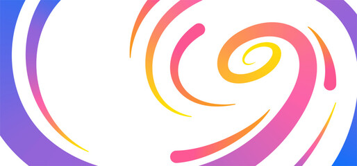 Naklejka na ściany i meble Abstract Swirl Spiral Background with Flowing Colorful Waves. Dynamic Gradient Lines Creating Modern Fluid Motion Design with Vibrant Rainbow Curves and Geometric Shapes.
