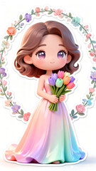 Fototapeta premium little girl with flowers