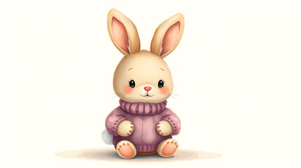 Obraz premium a bunny in happy mood wearing a jersey in simple background