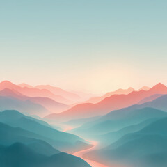 Fototapeta premium sunrise in mountains