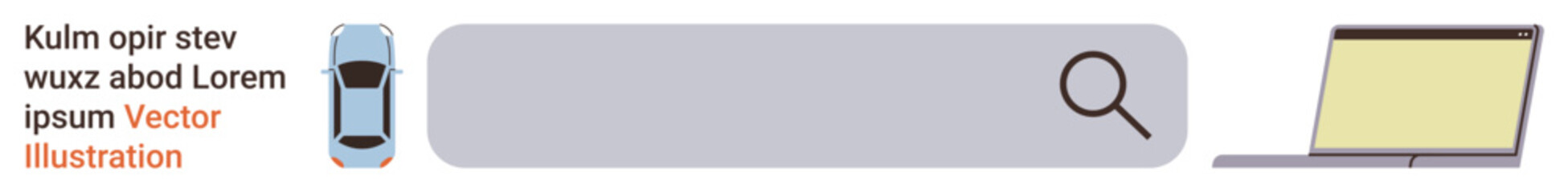 Online search, navigation, technology, web tools, digital concepts, user interface. Search bar with magnifying glass, car icon and laptop. Online search and navigation concept © robu_s