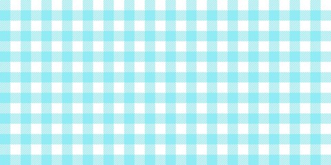 Cyan turquoise gingham checkered pattern with diagonal stripes. Fresh seamless plaid background for eco-friendly themes, spring decor, and modern aesthetics.