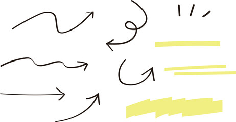 矢印記号やマーカーのあしらい装飾セット