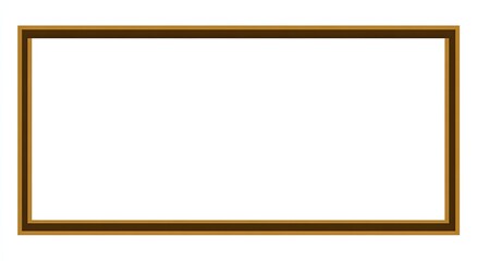 Rectangular empty brown frame with a white void inside, simple, graphic art style