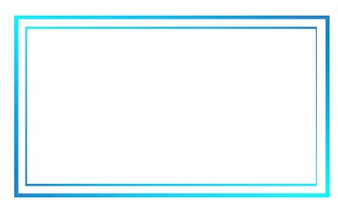 A white rectangle outlined with a vibrant blue, gradient-filled double border
