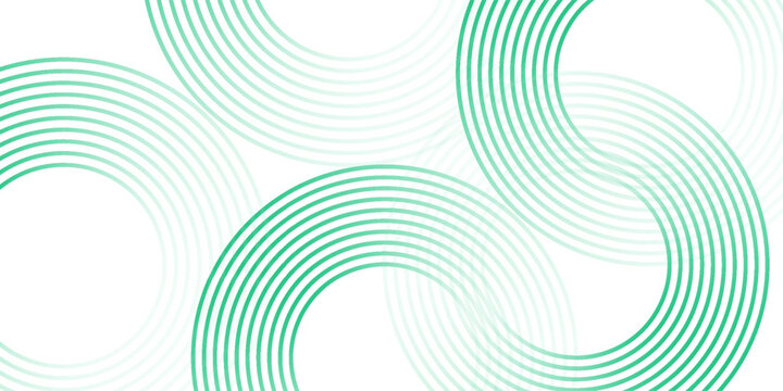 Green white abstract background overlap layer on bright space with circles effect decoration. Graphic design element stripes concept for flyer, card, or brochure cover. vector illustration