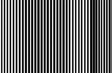 Graphic of vertical, evenly-spaced black lines on a white background. Creates a barred effect