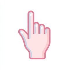 Obraz premium Stylized hand with index finger extended, pointing upwards, pastel colors, white background