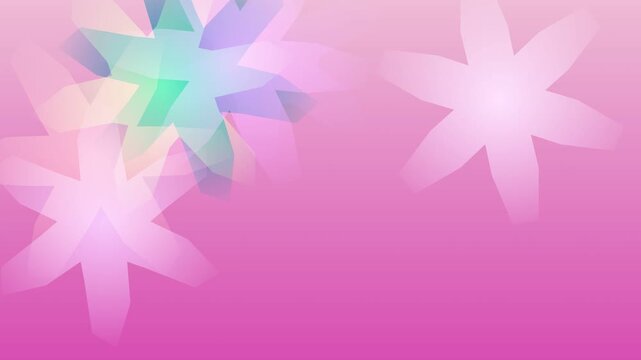 pink abstract geometric background with stylized flower shape. 4K Video