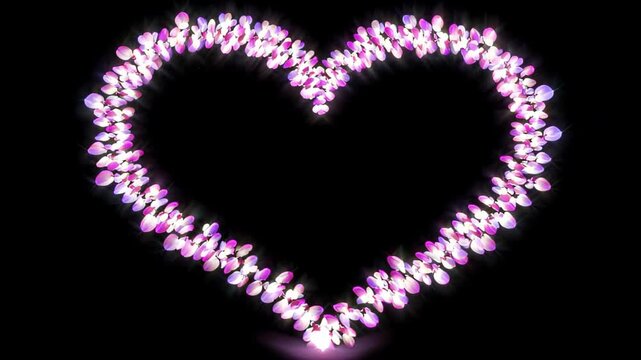 Heart-shaped particle special effect material, shining heart light special effect