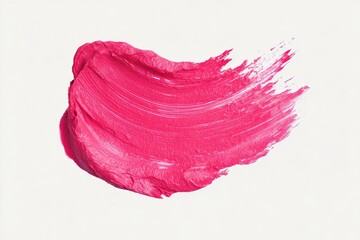 Close-up of a vibrant pink lipstick smear against a plain white background
