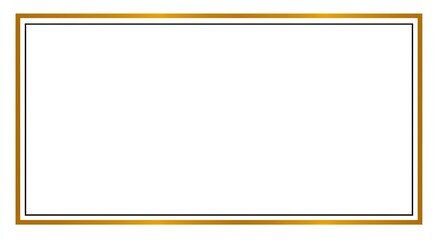 Obraz premium A blank white rectangle with a thin gold outer and black inner border