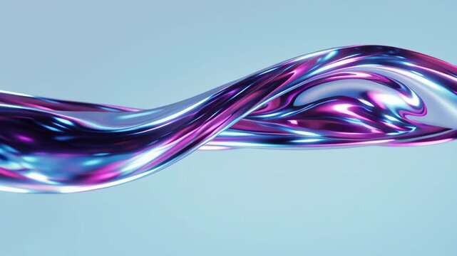Abstract animation background design iridescent wave render three dimensional water gradient sleek metallic ribbon flowing with luminous iridescent gradient and three dimensional animation design