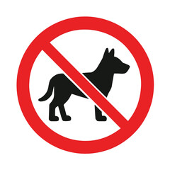 No dogs allowed sign with red circle and line