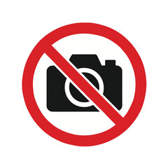 No photography allowed sign with camera icon in red circle