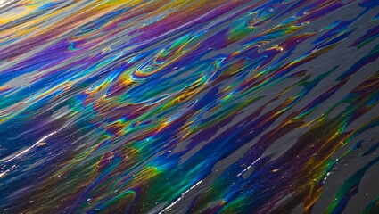 Fototapeta premium Abstract Rainbow Oil Slick on Water Surface