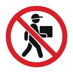 No running with laptop sign or symbol isolated on white background