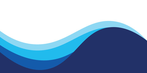 Fototapeta premium Vector-layered blue water wave banner template. Presentation template. EPS10