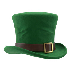 Vibrant green leprechaun hat with gold buckle