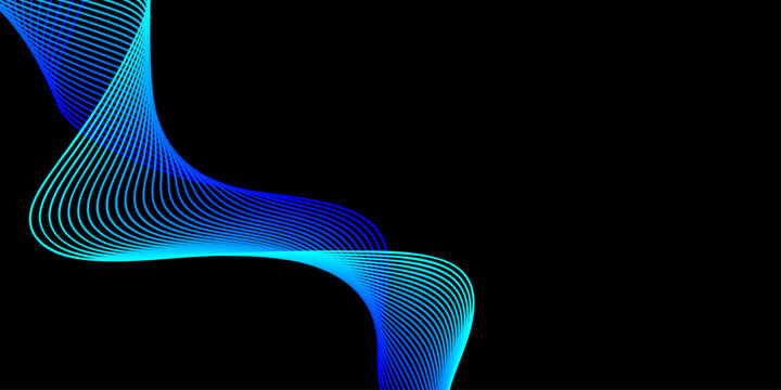Abstract blue wave background featuring a dynamic 3d helix pattern and orange halftone dots as a vector technology element for business wallpaper design