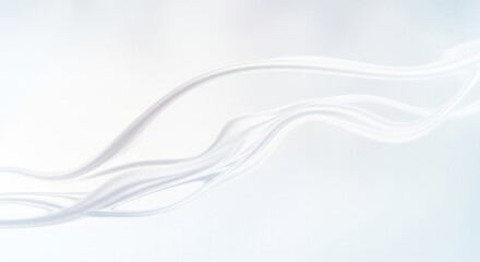 Obraz premium Elegant White Silk Fabric Flowing Smoothly with Gentle Curves and Soft Shadows, Creating a Serene and Luxurious Abstract Background.