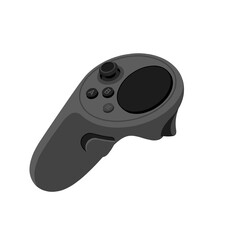 Ergonomic Virtual Reality Motion Controller with Joystick and Buttons for Immersive Gaming Experience and VR Interaction Technology Concept Illustration
