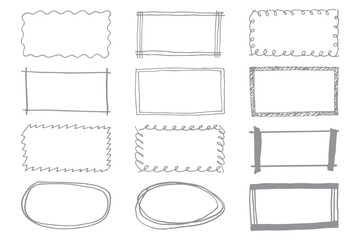 手描きの囲み枠 フリーハンド装飾素材