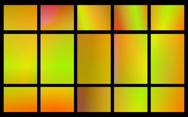 Smooth gradients shift from orange to lime across a tiled grid, creating a lively, modern background ideal for creative presentations, technology visuals, and energetic branding layouts.