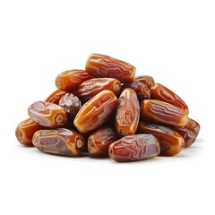 Obraz premium A large pile of dates sitting on a white background.