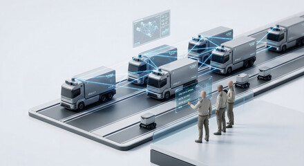 無人トラック隊列走行