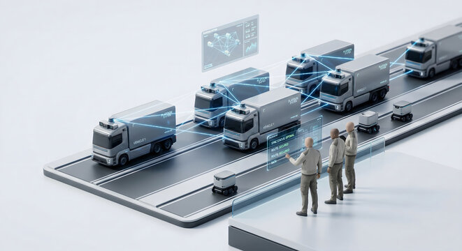 無人トラック隊列走行