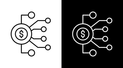 Obraz premium Digital Economy White Icon Set Design