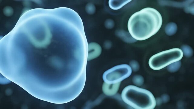 Exploring ai generated microbial life forms digital laboratory animation scientific visualization abstract view generative ai insights