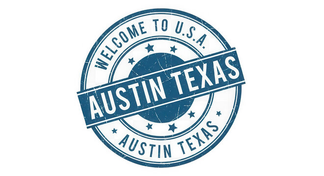 Welcome to austin texas logo isolated on transparent background