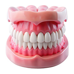 Obraz premium A realistic model of human teeth with pink gums for dental education