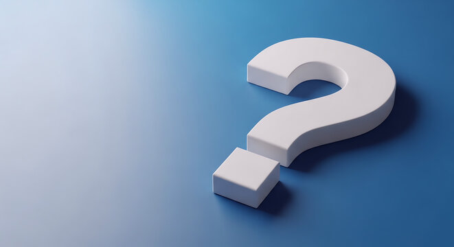 White Question Mark on Blue Background &ndash; FAQ and Problem Solving Concept
