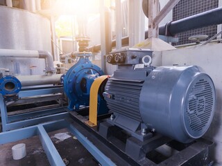 Circulation water pump control on the industrial chiller system. © Suranto