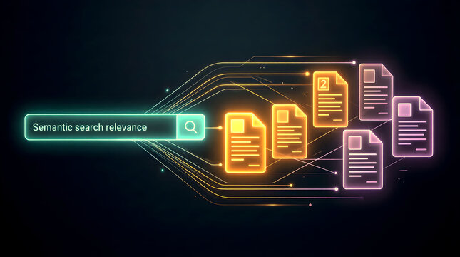 Compelling 3D split-screen visualization comparing search technologies