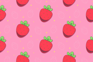 Cute Strawberry Seamless Pattern