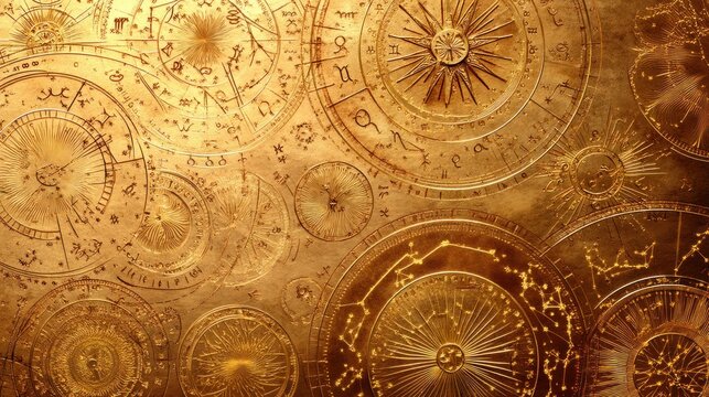 Vintage celestial map detail astronomy and astrology background