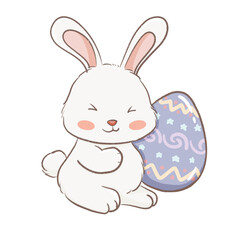 Obraz premium easter bunny with purple easter egg