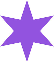 Fototapeta premium A vibrant purple six-pointed star against a clean white background, simple and geometric.