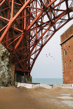 Under Golden gate bridge