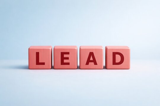 Lead in Tactile Blocks: LEAD spelled out in charming, tangible blocks, hinting at direction, guidance, and the essence of navigation.